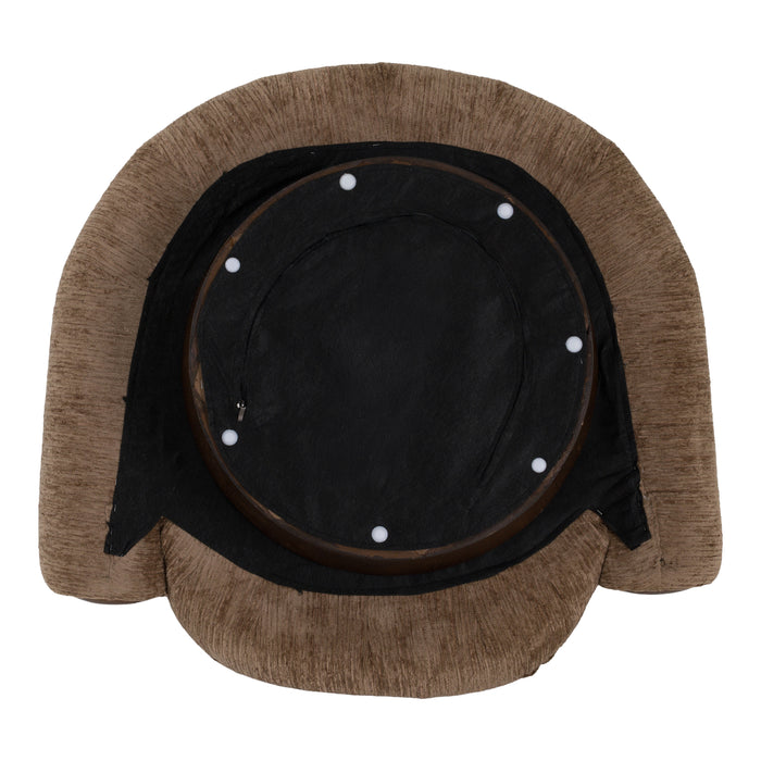 Kiran - Modern Brown + Beige Swivel Accent Chair