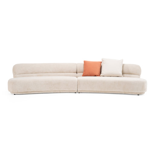 Knight - Modern Beige Fabric Curved Sectional Sofa