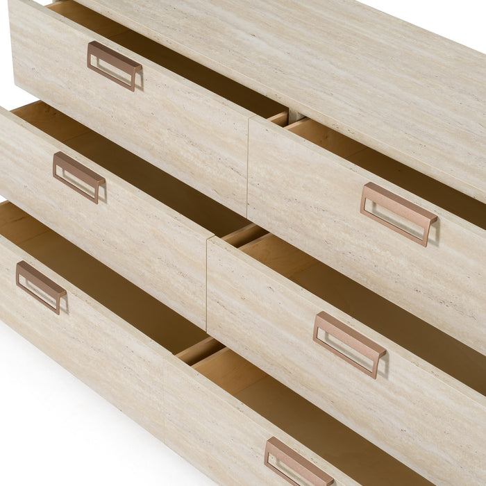 Lago faux travertine dresser
