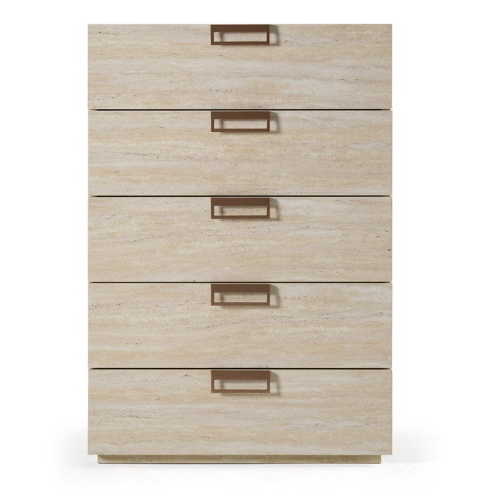 Lago - Modern Faux Travertine Chest
