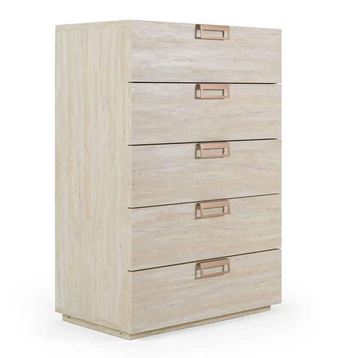 Lago - Modern Faux Travertine Chest