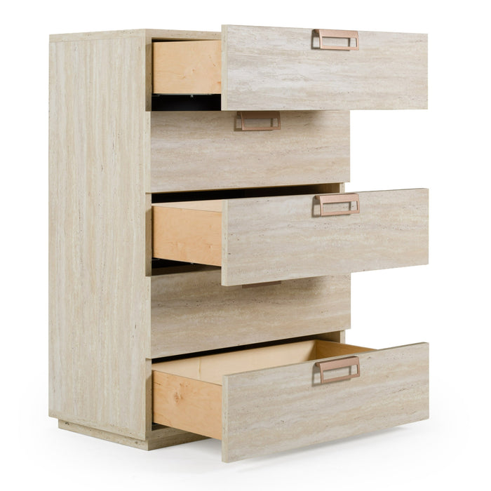 Lago - Modern Faux Travertine Chest