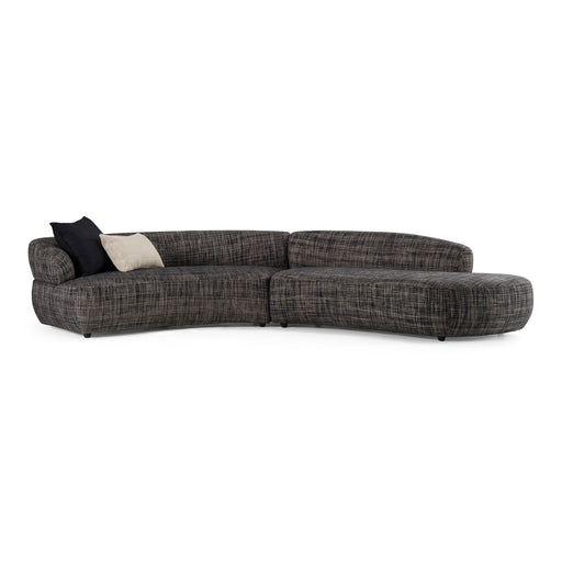 Lakota - Modern Dark Grey Fabric Curved Sectional Sofa