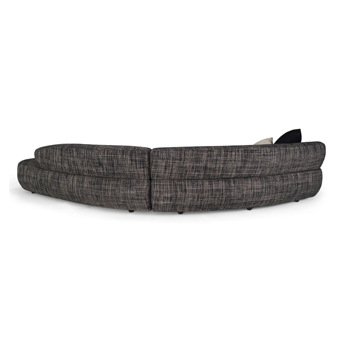 Lakota - Modern Dark Grey Fabric Curved Sectional Sofa