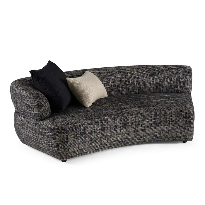 Lakota - Modern Dark Grey Fabric Curved Sectional Sofa
