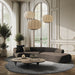 Lakota - Modern Dark Grey Fabric Curved Sectional Sofa