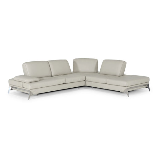 Andrea - Modern Grey Leather Sectional Sofa
