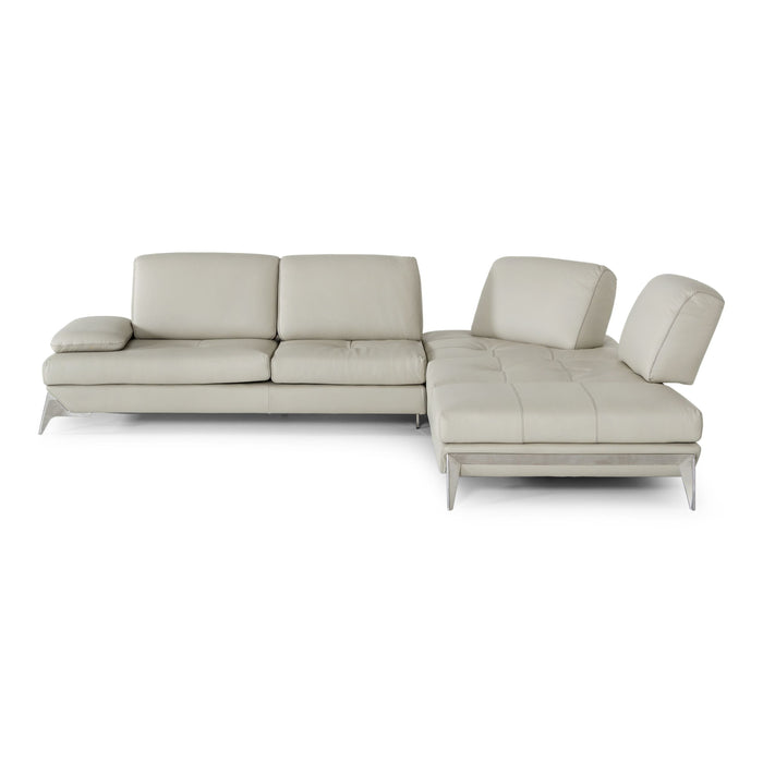 Andrea - Modern Grey Leather Sectional Sofa