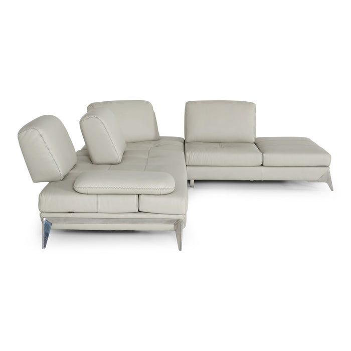 Andrea - Modern Grey Leather Sectional Sofa