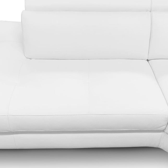 Viola - Italian Contemporary White Leather Left Facing Sectional Sofa