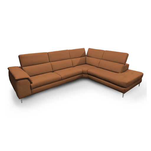 Viola - Italian Contemporary Cognac Leather Right Facing Sectional Sofa