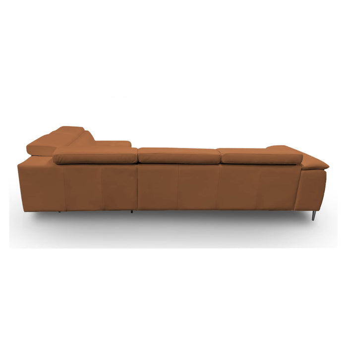 Viola - Italian Contemporary Cognac Leather Right Facing Sectional Sofa
