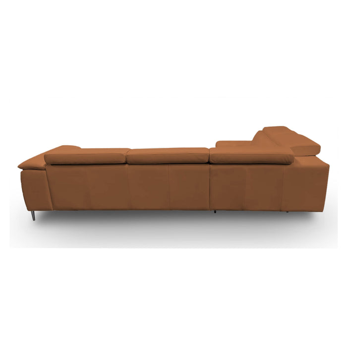Viola - Italian Contemporary Cognac Leather Left Facing Sectional Sofa