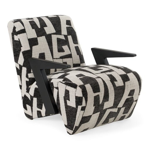 Leana - Modern Black & White Fabric Accent Chair