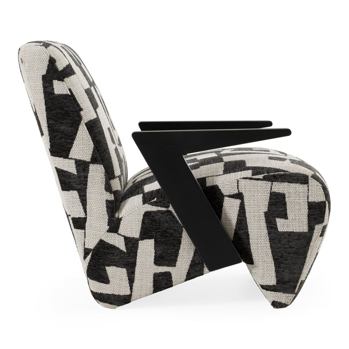 Leana - Modern Black & White Fabric Accent Chair
