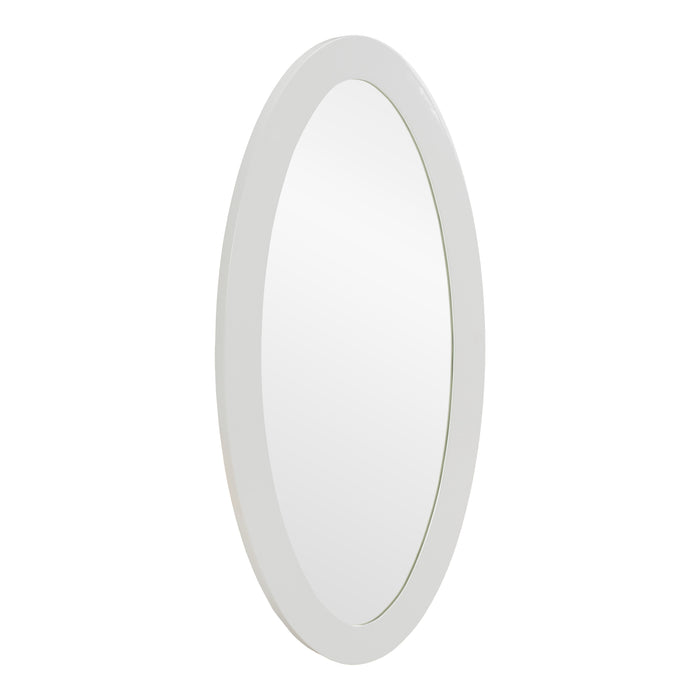 Legend - Modern White High Gloss Oval Mirror