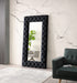 Legend - Transitional Black Velvet Floor Mirror