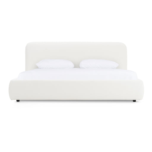 Liam - Modern Ivory Fabric Upholstered Bed