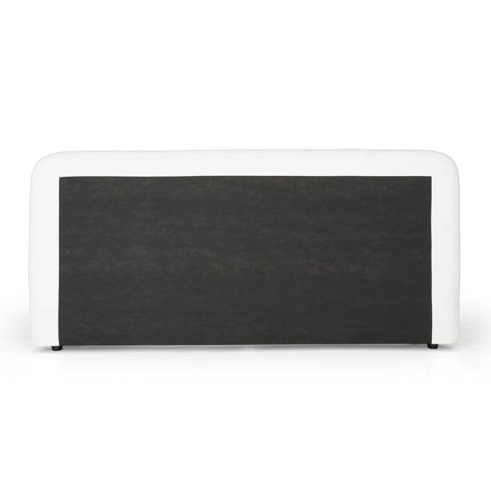 Liam - Modern Ivory Fabric Upholstered Bed