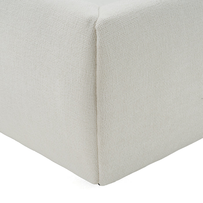 Liam - Modern Ivory Fabric Upholstered Bed