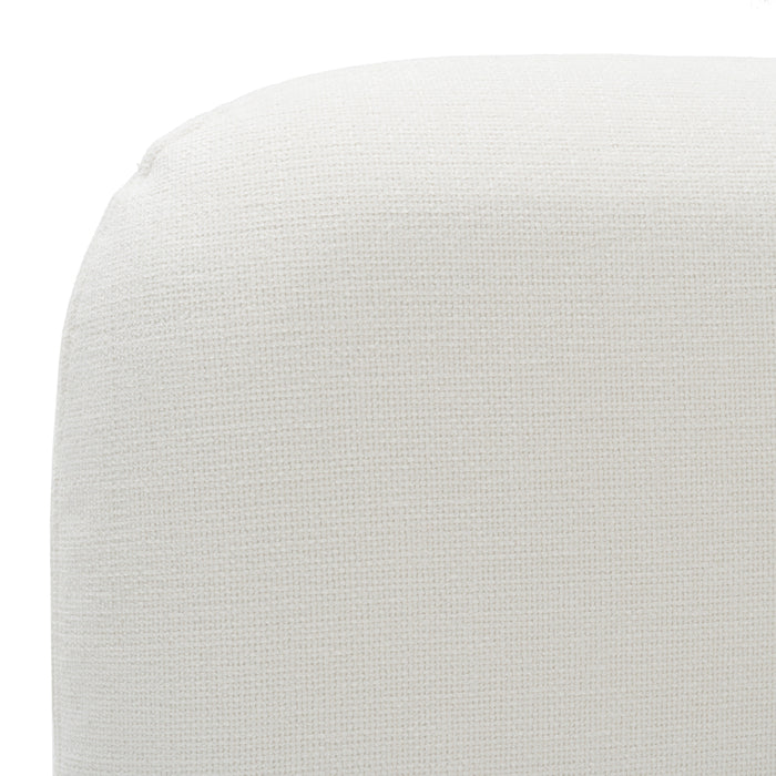 Liam - Modern Ivory Fabric Upholstered Bed