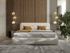 Liam - Modern Ivory Fabric Upholstered Bed