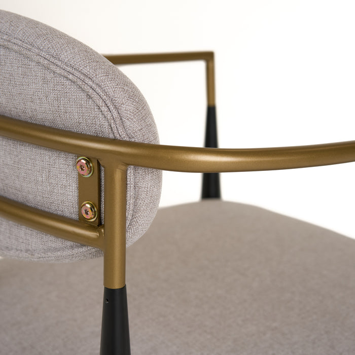 Liberty - Modern Beige Fabric + Black & Gold Accent Chair
