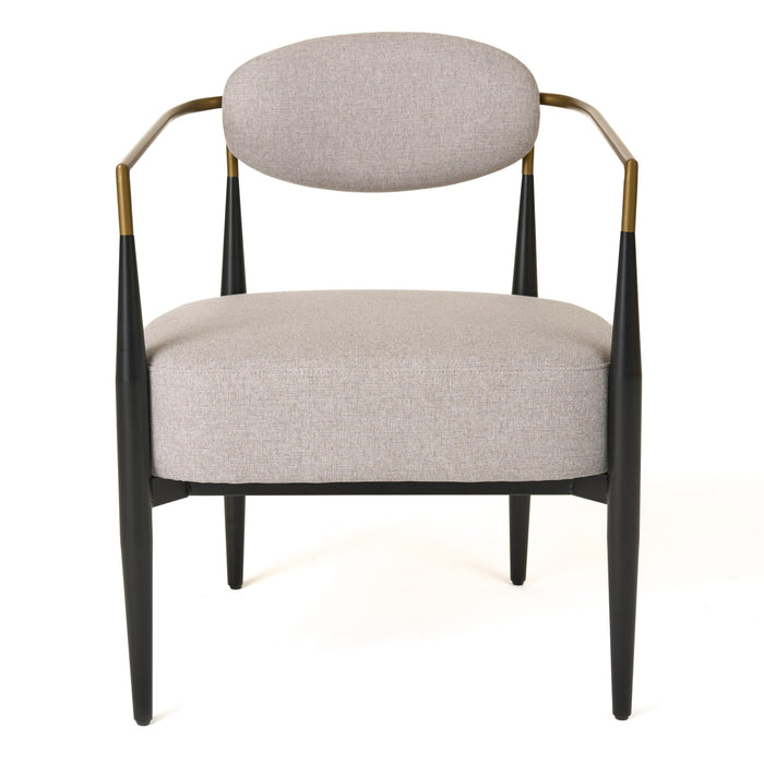 Liberty - Modern Beige Fabric + Black & Gold Accent Chair