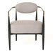 Liberty - Modern Beige Fabric + Black & Gold Accent Chair