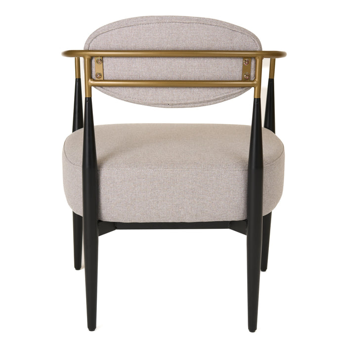 Liberty - Modern Beige Fabric + Black & Gold Accent Chair