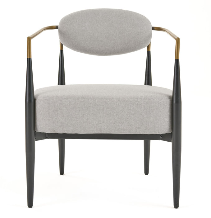 Liberty - Modern Light Grey Fabric + Black & Gold Accent Chair
