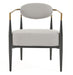 Liberty - Modern Light Grey Fabric + Black & Gold Accent Chair