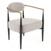 Liberty - Modern Light Grey Fabric + Black & Gold Accent Chair