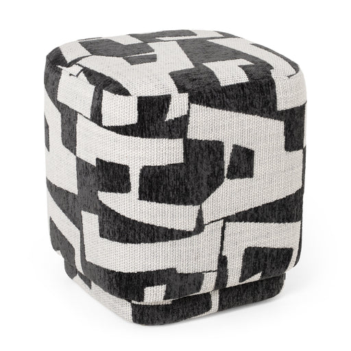 Loftis - Modern Black & White Fabric Ottoman