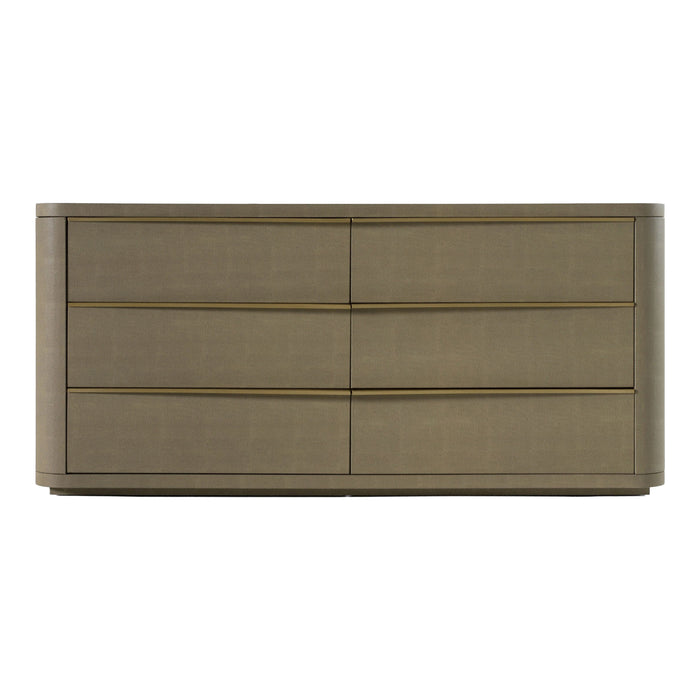 Lois - Modern Beige Shagreen + Brass Dresser