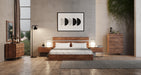 Lorenzo Italian Modern Light Oak Bed