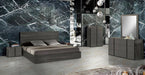 Lucia - Italian Modern Matte Grey + Elm Grey 4-Piece Bedroom Set