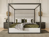 Manhattan - Contemporary Canopy Grey Bed -queen