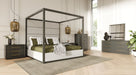 Manhattan- Contemporary Canopy Grey Bedroom Set-eastern