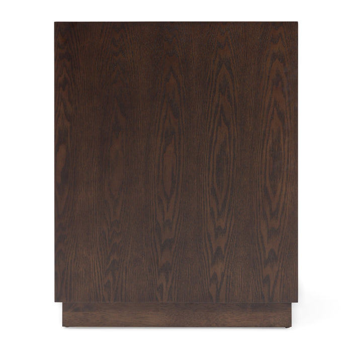 Manhattan - Contemporary Brown Oak and Gold Nightstand