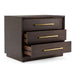 Manhattan - Contemporary Brown Oak and Gold Nightstand