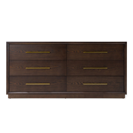 Manhattan - Contemporary Brown Oak and Gold Dresser