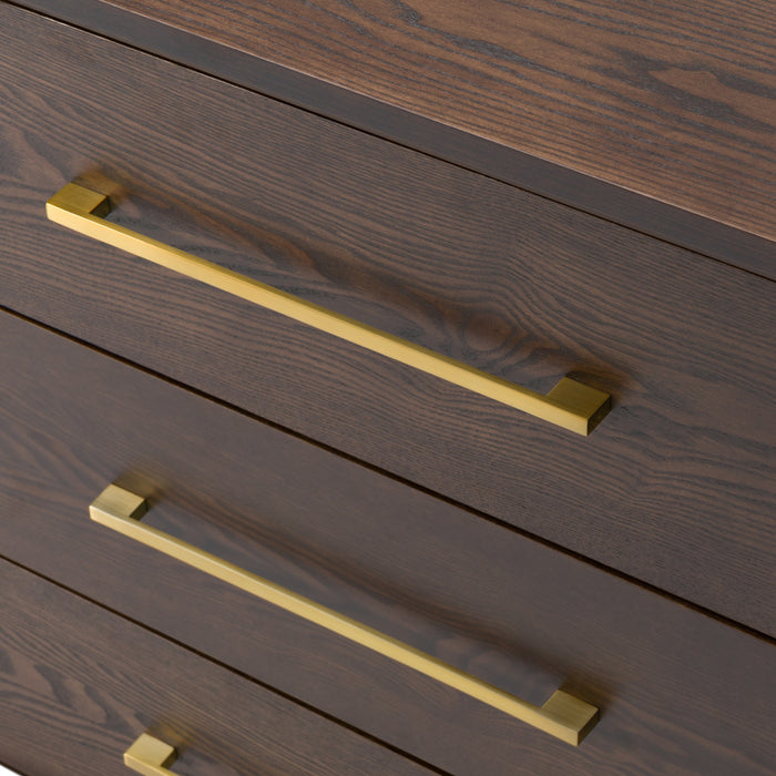 Manhattan - Contemporary Brown Oak and Gold Dresser