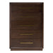 Manhattan - Contemporary Brown Oak and Gold Chest