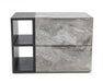 Maranello - Modern Grey Wash & Faux Marble Nightstand