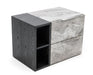 Maranello - Modern Grey Wash & Faux Marble Nightstand
