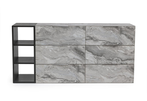Maranello - Modern Grey Wash & Faux Marble Dresser