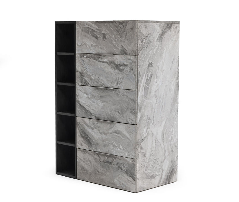 Maranello - Modern Grey Wash & Faux Marble Chest