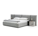 Maranello - Modern Grey Fabric Bed w/ Two Nightstands