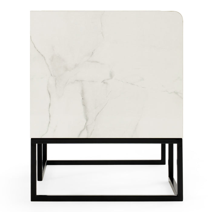 Marbella - Italian Modern White Marble Nightstand